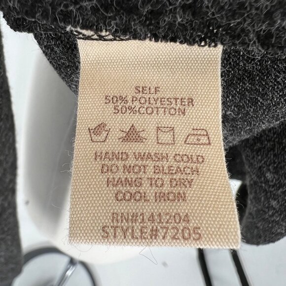 Hem & Thread Contrast Trim Relaxed Long Sleeve Top Charcoal Size Small NWT - Picture 8 of 9